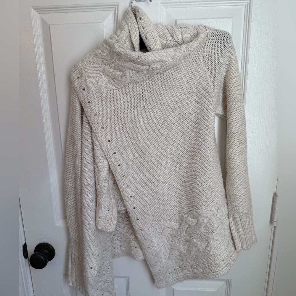Oatmeal Knit, Over the Shoulder Drape Sweater the Limited Small